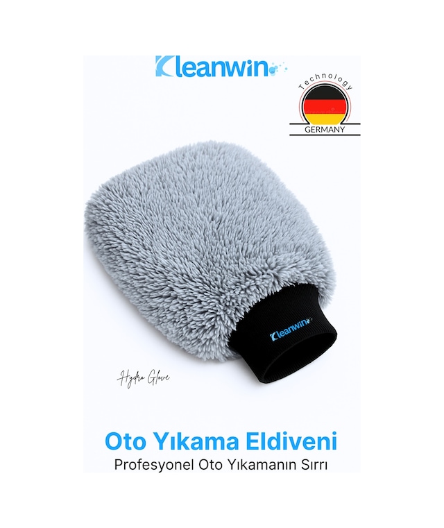 Hydroglove Mikrofiber Oto Yıkama Eldiveni Sünger Dolgulu Araç Temizlik Ve Araba Cila Eldiveni - Gri