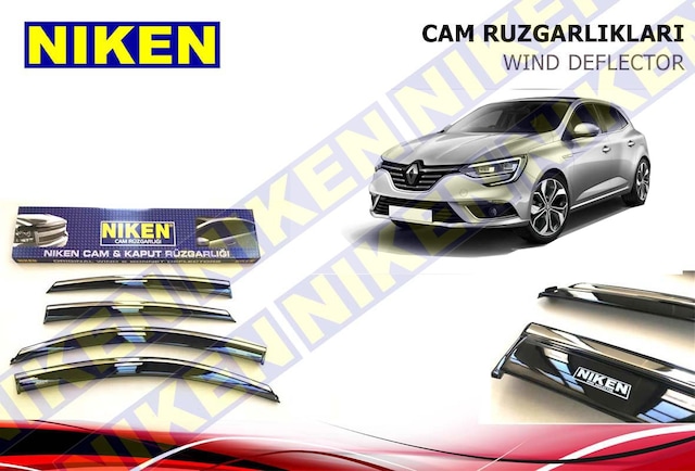 Renault Megane 4 Hb Kromlu Cam Rüzgarlığı Niken 2016-2017-2018