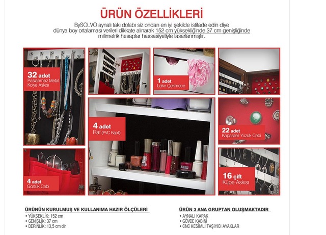 Bysolvo Duvara Monte Taki Dolabi Kirmizi Fiyatlari Ve Ozellikleri