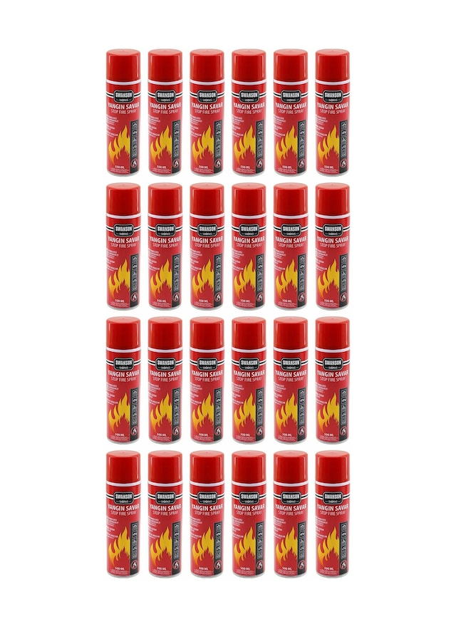24 Adet Yangın Savar Sprey 500ml Ev - Ofis - Oto Araç Ateş Boğucu Köpük Tabaka Oluşturur 5468