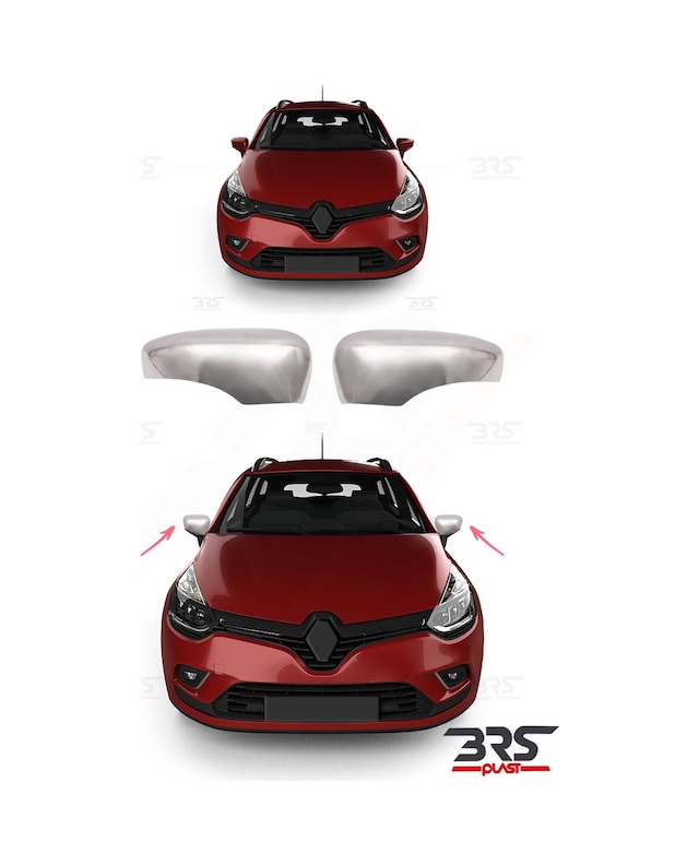 Renault Clio 4 Uyumlu 2012-2018 Krom Ayna Kapağı 2 Parça Paslanmaz Çelik