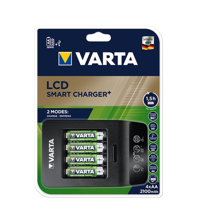 Varta 57684 Pil Şarj Cihazı + Varta 2100 mAh Şarjlı Pil 4'lü