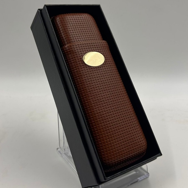 Cohiba Koyu Kahverengi Üçlü Deri Puro Kılıfı