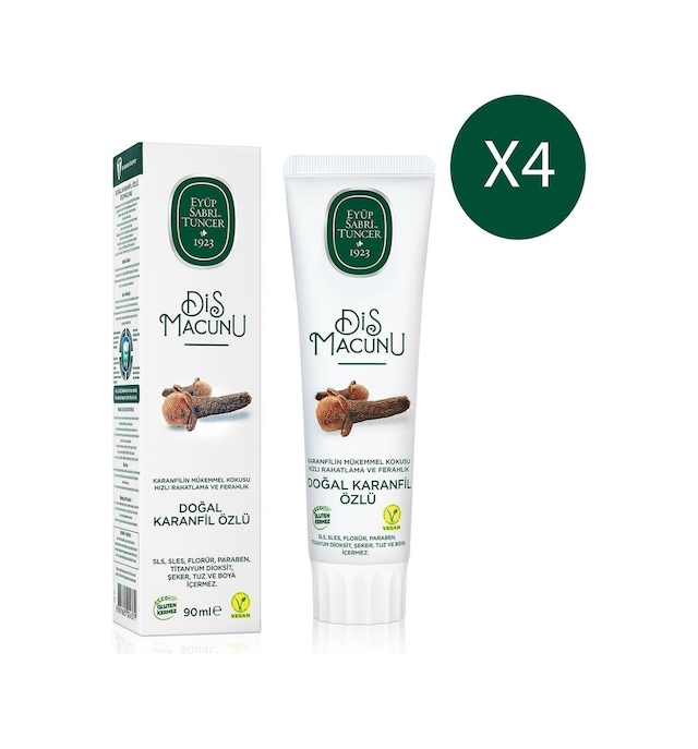 Eyüp Sabri Tuncer Doğal Karanfil Özlü Diş Macunu 4 x 90 ML
