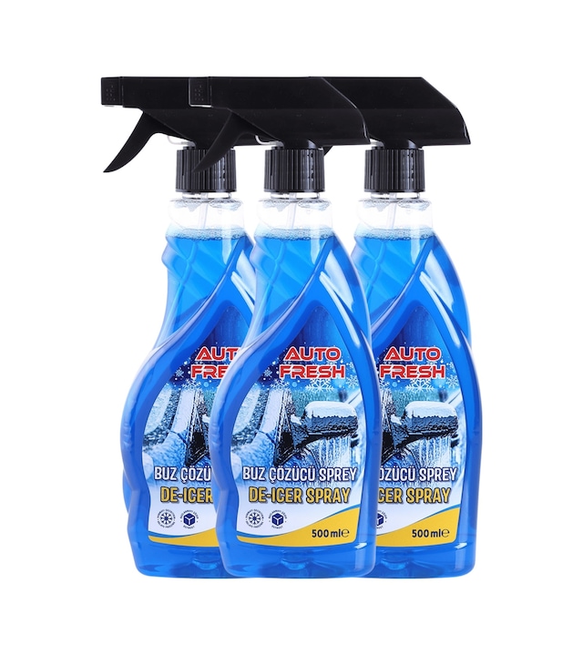3'lü Araç Buz Çözücü Sprey Araba Cam Kaporta Buzlanma Önleyici 500 Ml X 3 Adet