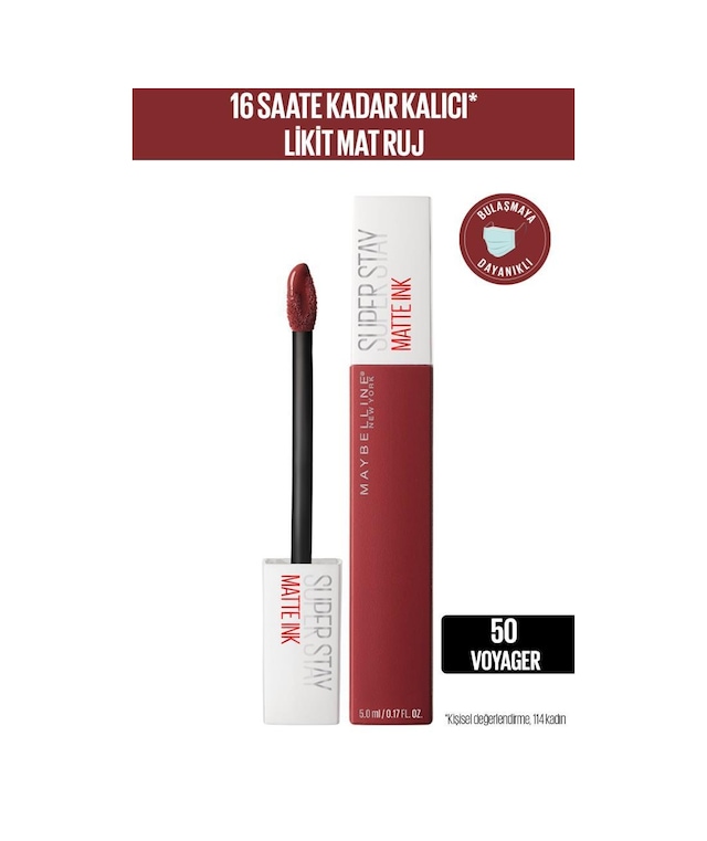 Maybelline New York Super Stay Matte Ink Likit Ruj 50 Voyager