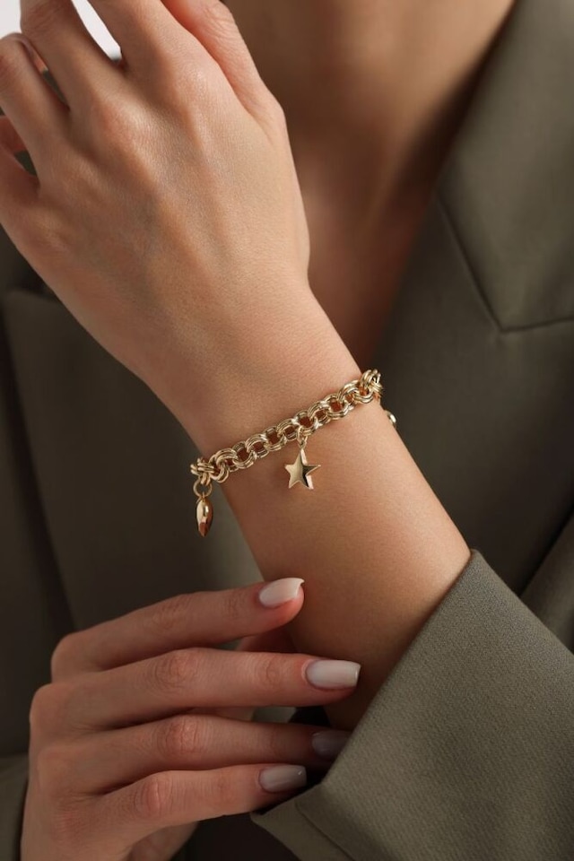 Sembol Gold Eterna Altın Sevgi Bilekliği Şans Bilekliği T13671 Renkli Sarı Altın