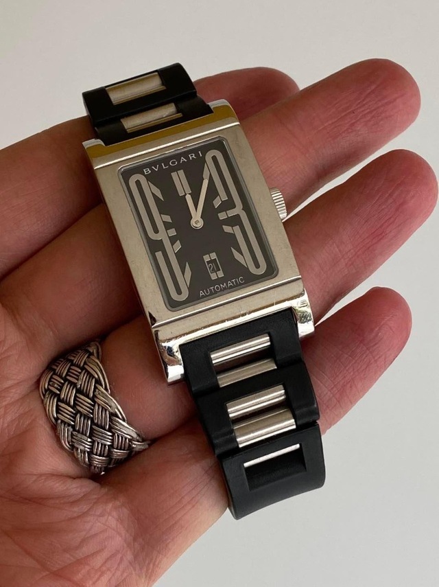 Bvlgari Rettangolo Kauçuk Kordon Erkek Kol Saati RT45S 2. El Teşhir Ürün