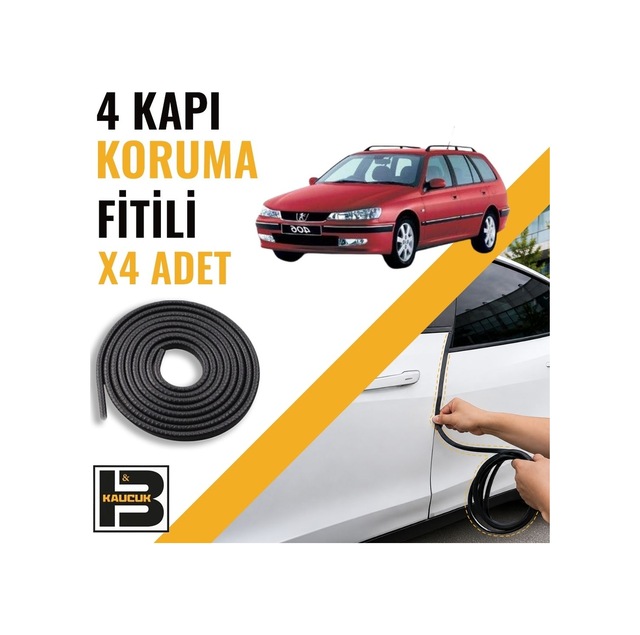 Peugeot 406 Station Wagon Kapı Koruma Fitili-4 Kapı-siyah-bm2525