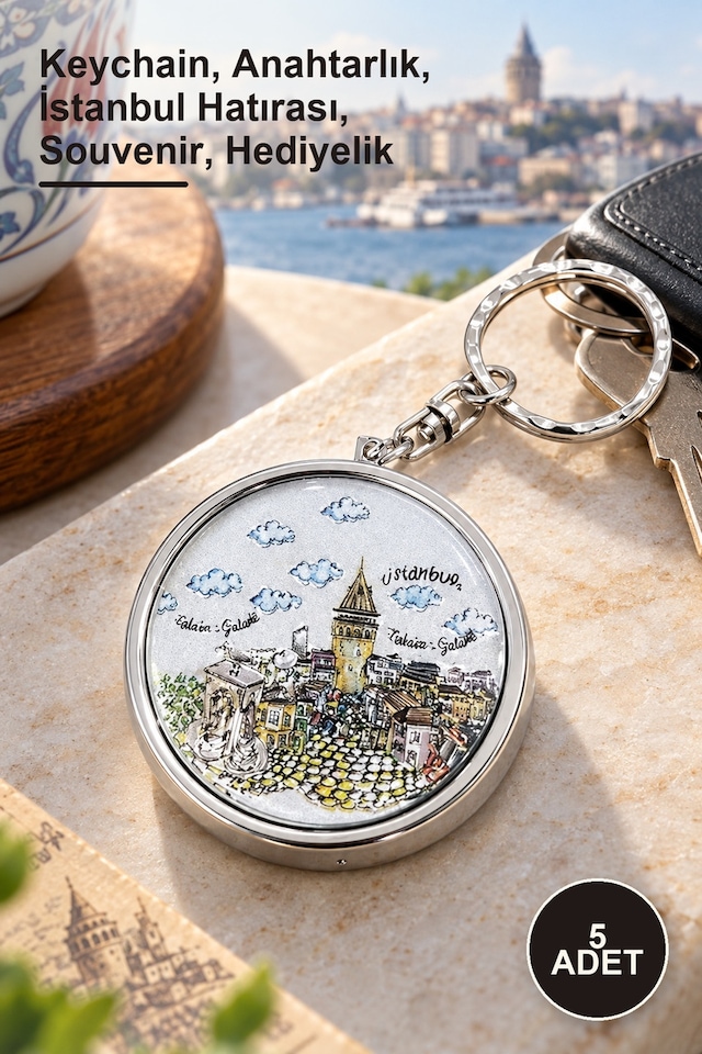 5 Adet İstanbul Temalı Küllük Anahtarlık Keychain, Anahtarlık, İstanbul Hatırası, Souvenir, Hediyelik