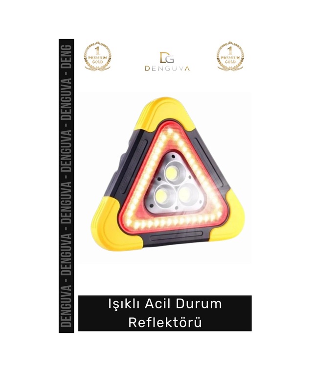 Reflektör Solar Led Güneş Panelli Powerbank Şarjlı Katlanabilir Trafik Işıklı Acil Durum Reflektör