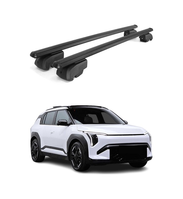 Kia Ev3 2024-2027 Arası Uyumlu Port Bagaj Taşıyıcı Ara Atkı Alüminyum Siyah 2 Parça