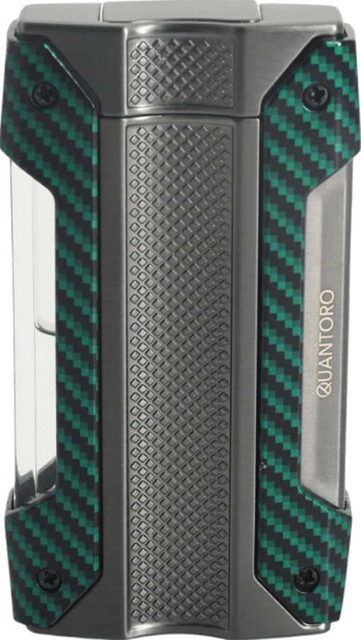Quantoro Tek Torch Pürmüz Gunmetal Yeşil-karbon Metal Puro Çakmağı - Trz1027
