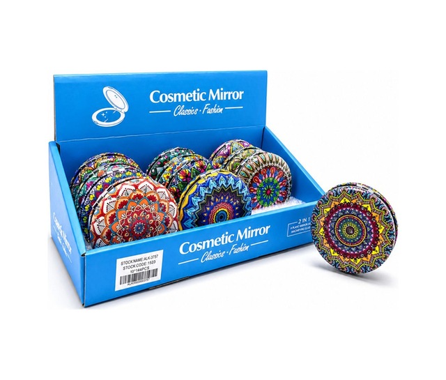 3 Adet El Aynası Taşlı Yuvarlak Kalın 7 X 7 Cm Hand Mirror Pocket Mirror