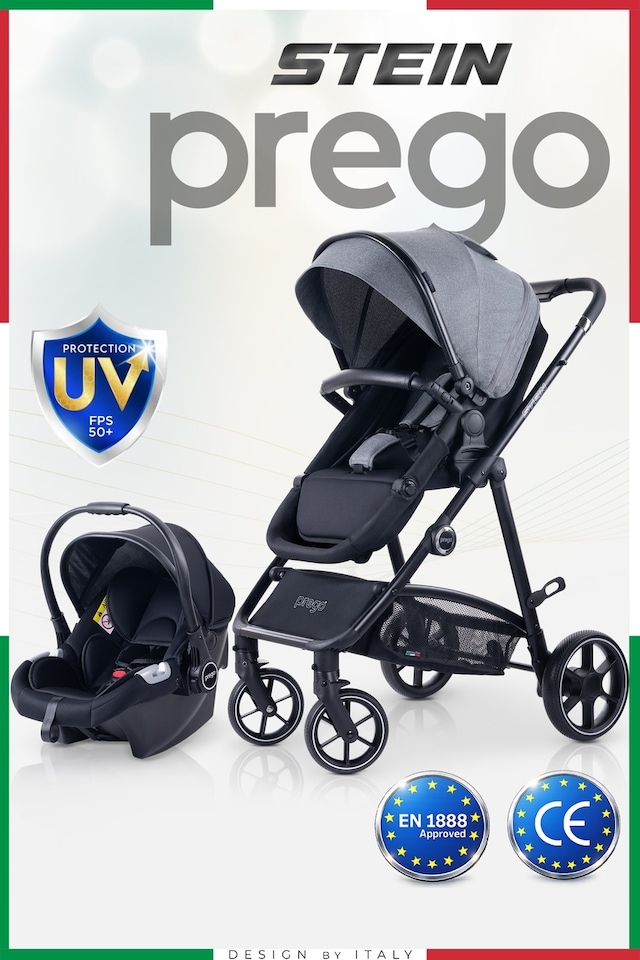 Prego Stein Çift Yönlü Portbebeli Travel Sistem Bebek Arabası Uv Tenteli