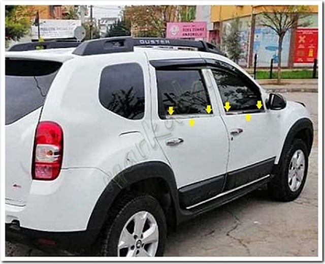 Dacia Duster Krom Cam Çıtası 2010-2017 4 Parça Paslanmaz Çelik