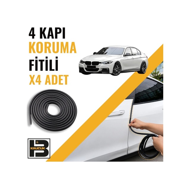 Bmw 3 Serisi F30 2012-2025 Kapı Koruma Fitili-4 Kapı-siyah-bm2358