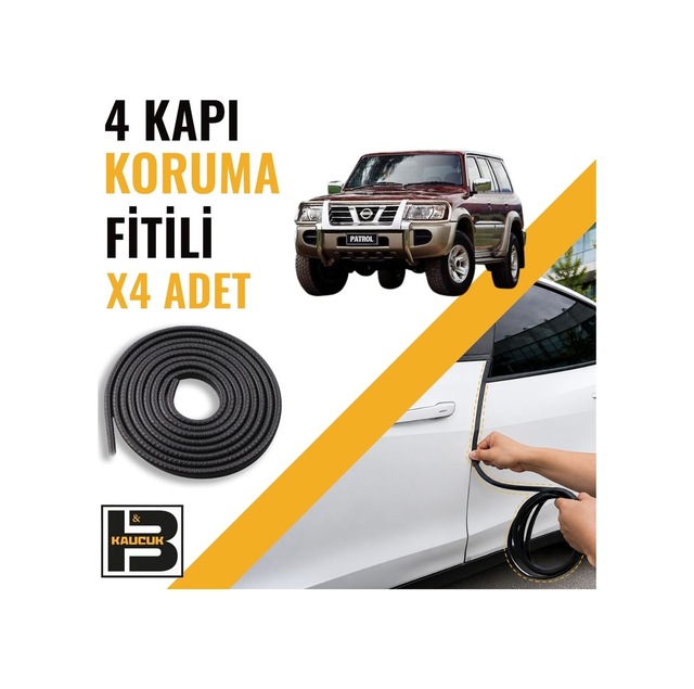 Nissan Patrol 1998-2009 Kapı Koruma Fitili-4 Kapı-siyah-bm2336