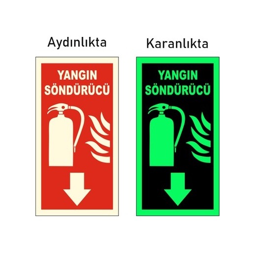 Yangın Söndürme Tüpü Levhası Fotolümenli Fosforlu