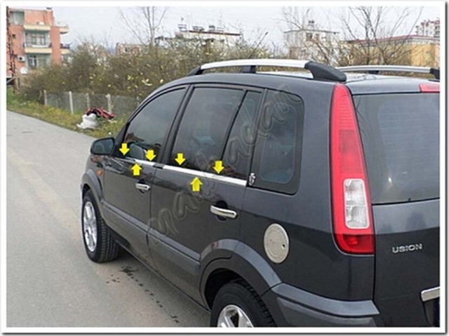 Ford Fusion Krom Cam Çıtası 2002-2012 4 Parça Paslanmaz Çelik