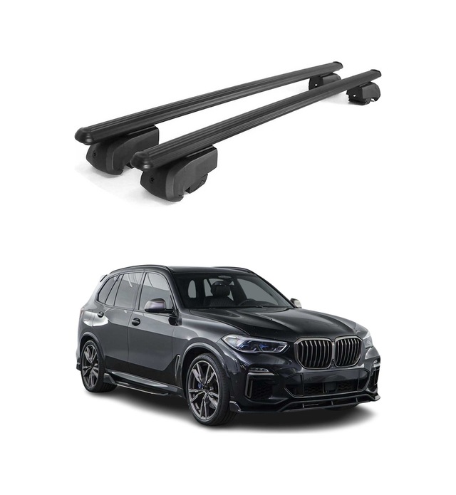 Bmw X5 G05 2019-2027 Arası Uyumlu Port Bagaj Taşıyıcı Ara Atkı Alüminyum Siyah 2 Parça