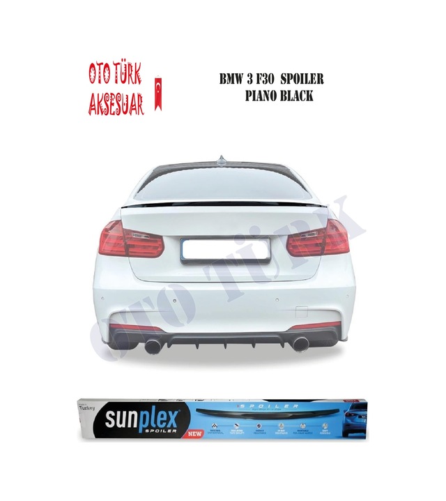 Bmw 3 F30 Bagaj Spoiler Piano Black Enjeksiyon Baskı