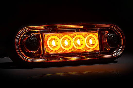 Frıstom Ft-073 4 Ledli Pozisyon Lamba Ledli Turuncu 12v - 36v 0,15 Mt Siyah Lastik Contalı