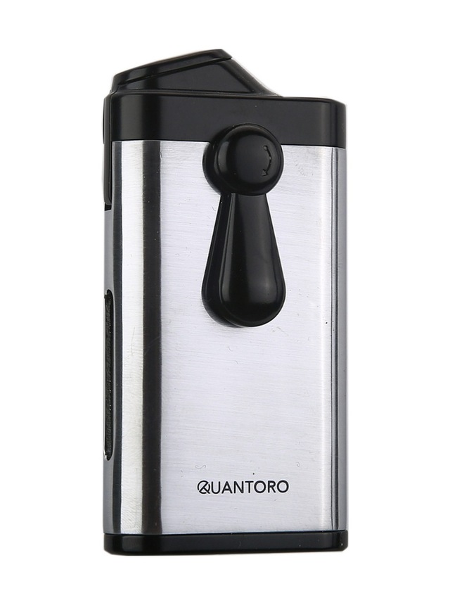 Quantoro Çift Torch Pürmüz Delicili Gümüş Metal Puro Çakmağı - Trz1150