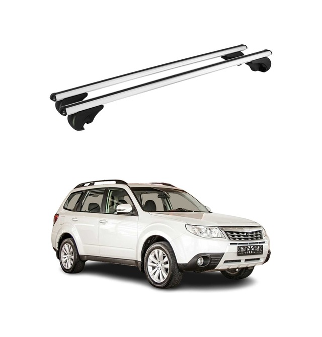 Subaru Forester Iıı 2008-2013 Arası Uyumlu Port Bagaj Taşıyıcı Ara Atkı Alüminyum Gümüş 2 Parça