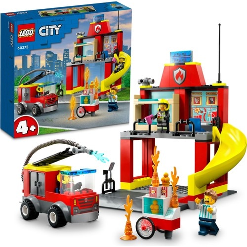LEGO® City İtfaiye Merkezi ve İtfaiye Kamyonu 60375 4+ Yaratıcı Oyuncak Yapım Seti - 153 Parça