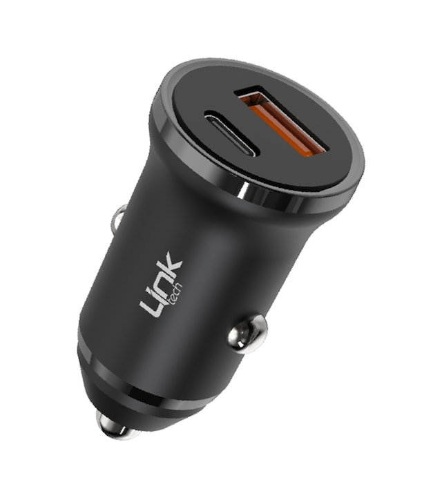 Linktech C484e 20w Pd Type-c + Usb Araç İçi Şarj Adaptörü Başlık Siyah