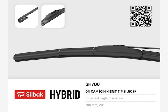 Silecek - 762 - Süpürgesi Hybrıd Tip 700mm - Glblseme - Universal