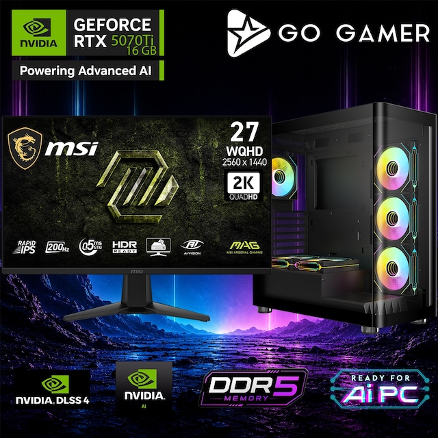 Go Gamer AE929DP Ryzen 9 9950X RTX 5070 TI 64GB RAM 1TB SSD