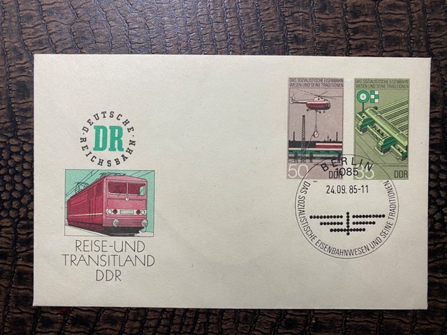 1985 Ddr Doğu Almanya Deutsche Reichsbahn Tren Temalı Kendinden Pullu İlk Gün Zarfı Fdc Teşhir Ürün