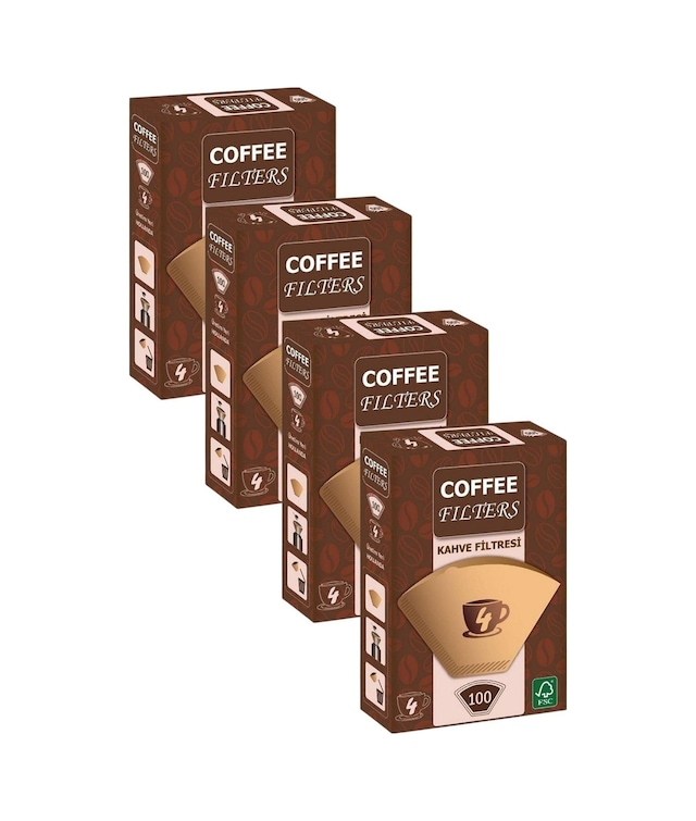 Caffeo Filters No4 100 Adet Kahve Filtre Kağıdı X 4 Adet Diğer
