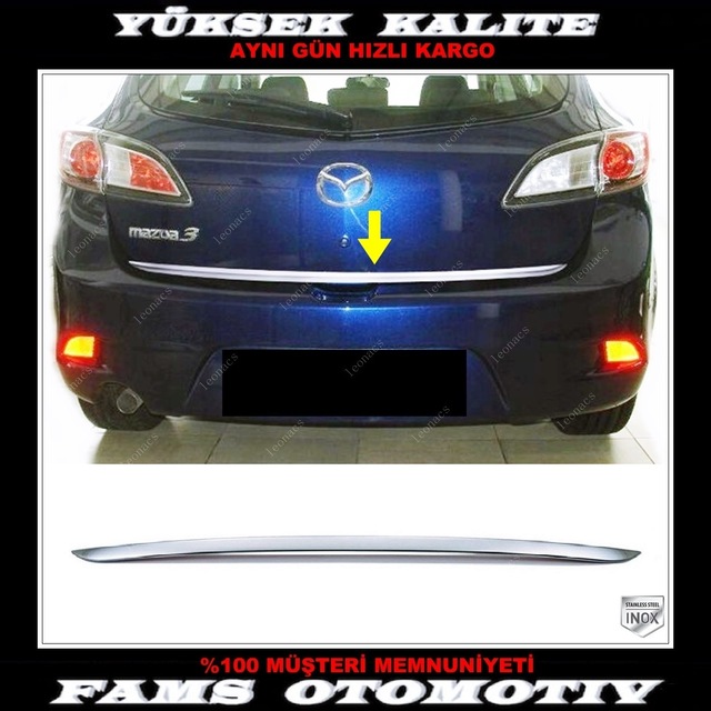 Mazda 3 Hb Krom Bagaj Alt Çıtası 2008-2014 Arası P.Çelik