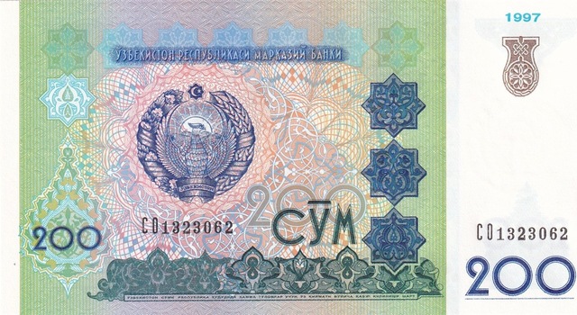 Özbekistan 200 Som 1997 Eski Yabancı Kağıt Para