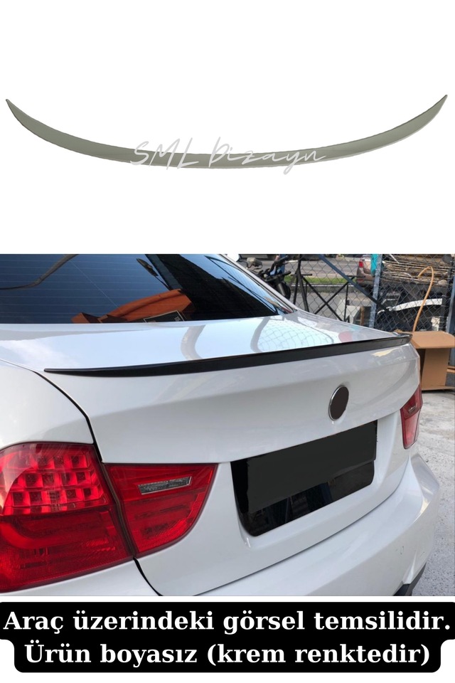 Bmw E90 Spoiler Bagaj Üstü İnce Spoyler Spoyler Boyasız Plastik