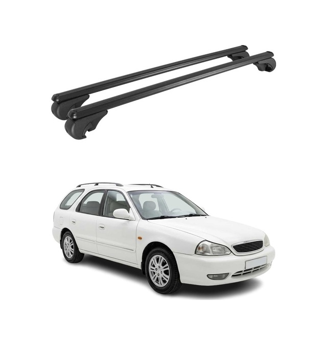 Kia Clarus Station Wagon 1998-2001 Arası Uyumlu Port Bagaj Taşıyıcı Ara Atkı Alüminyum Siyah 2 Parça