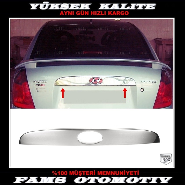 Hyundai Accent Era Krom Bagaj Çıtası 2006 Üzeri P. Çelik N11.4763