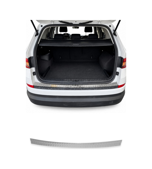 Skoda Kodiaq I 2016-2024 Uyumlu Krom Arka Tampon Eşiği Paslanmaz Çelik
