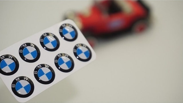 Bmw Logo Jant Torpido Direksiyon Damla Sticker Logo Seti 8 Adet