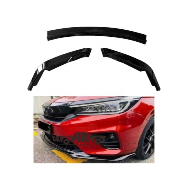 Honda City 2020+ Uyumlu Piano Black 3 Parça Rs Ön Lip