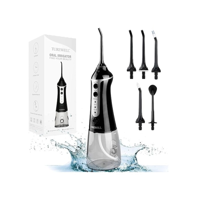 Turewell Şarjlı Taşınabilir Ağız Duşu - 3 Modlu Ve 5 Değiştirilebilir Başlıklı Diş Temizleme Cihazı