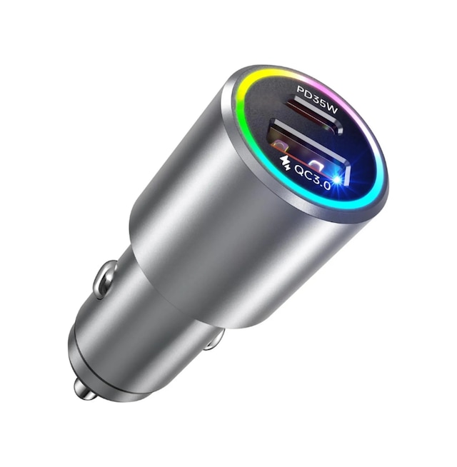 53w Type-c Usb Hızlı Şarj Pd Fast Rgb Araç Şarj Kiti Iron Zinc Araç İçi Şarj Aleti Çakmaklık