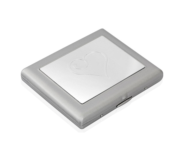 Zekupp Kalp Desenli Metal Sigara Tabakası N11.1015