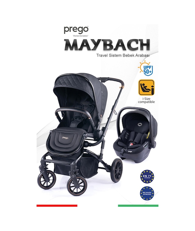 Prego Maybach İ-size Uv Tenteli Bebek Arabası Siyah 2405
