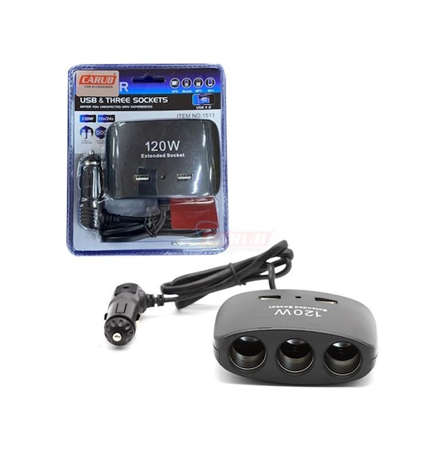 12v-24v Çakmak Soketi Enerji Soketi Çakmak 3 + Usb 2 Kablolu