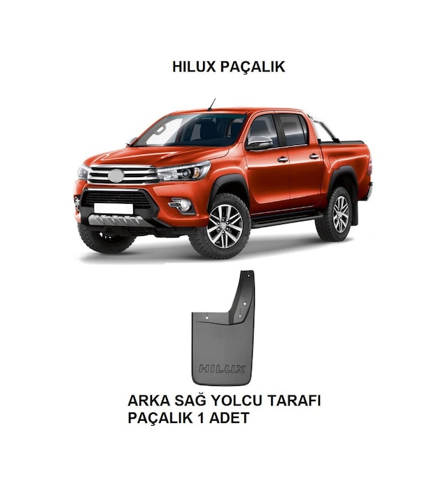 Toyota Uyumlu Hilux 2015-2021 Paçalık Tozluk 1 Parça Arka Sağ Yolcu