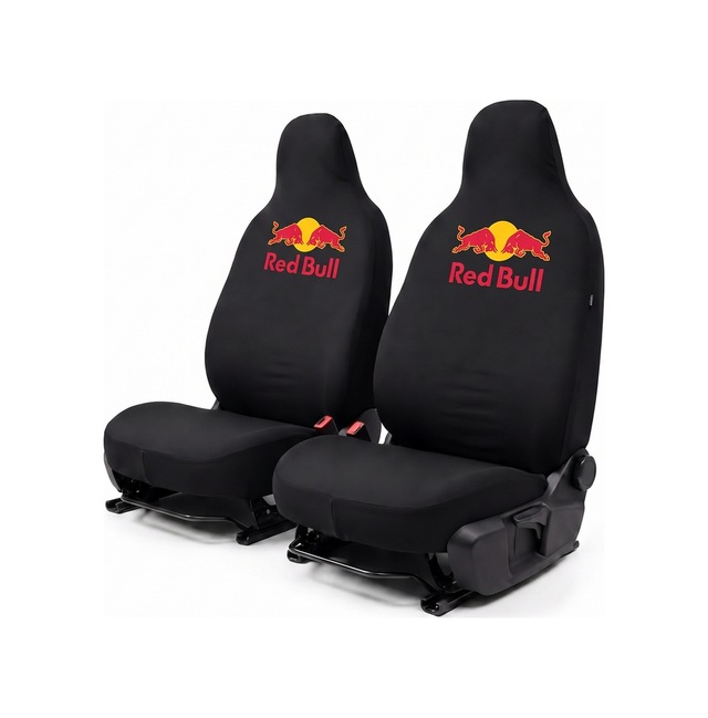 Red Bull Baskılı - Oto Ön Ve Arka Koltuk Kılıfı Penye Universal - Siyah